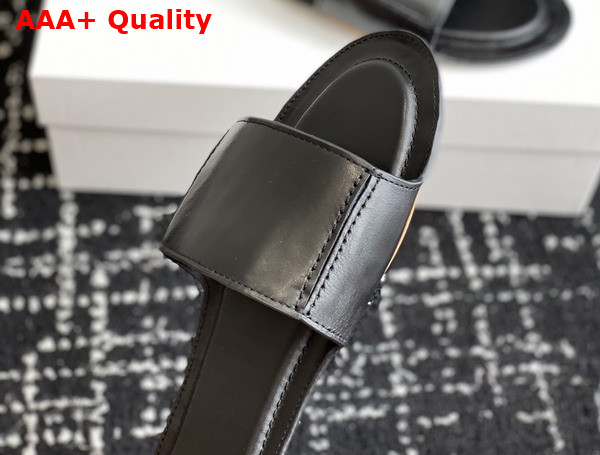 The Row Sara Strap Slide Black Leather Replica
