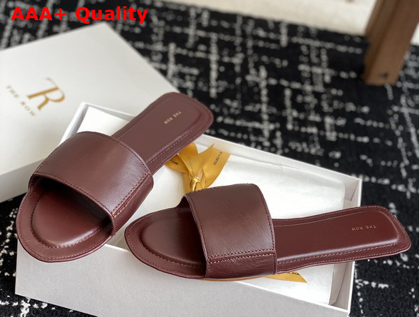 The Row Sara Strap Slide Brown Leather Replica