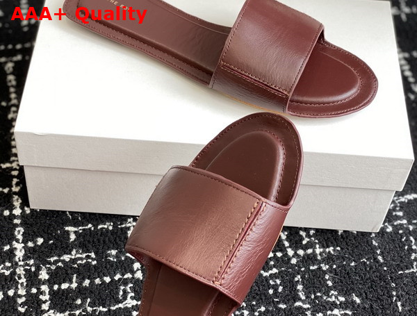 The Row Sara Strap Slide Brown Leather Replica
