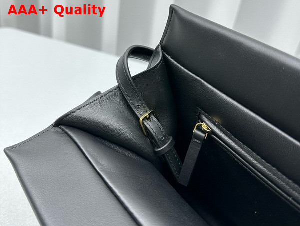 The Row Sienna Shoulder Bag in Black Leather Replica