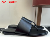 The Row Signum Flat Sandal in Black Leather Replica