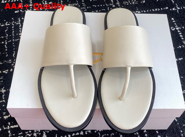 The Row Signum Flat Sandal in White Leather Replica