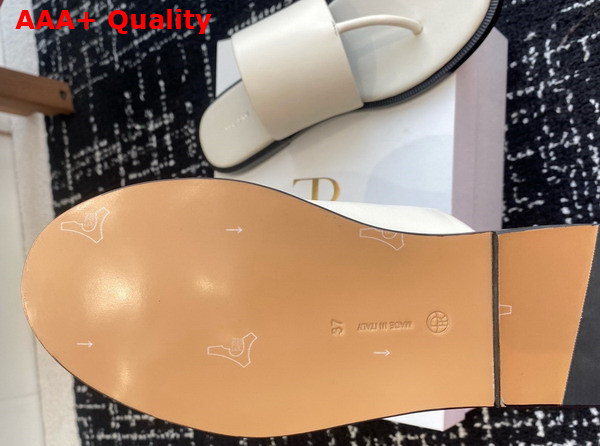 The Row Signum Flat Sandal in White Leather Replica