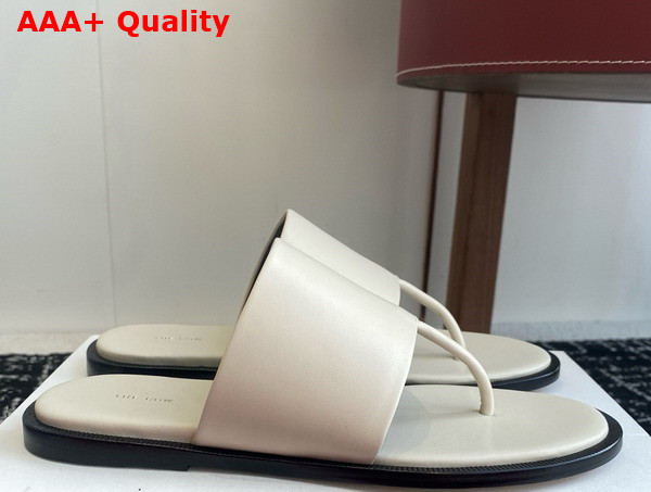 The Row Signum Flat Sandal in White Leather Replica