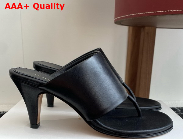 The Row Signum Heeled Sandal in Black Leather Replica