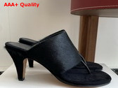 The Row Signum Heeled Sandal in Black Pony Hair Replica