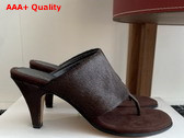The Row Signum Heeled Sandal in Brown Pony Hair Replica