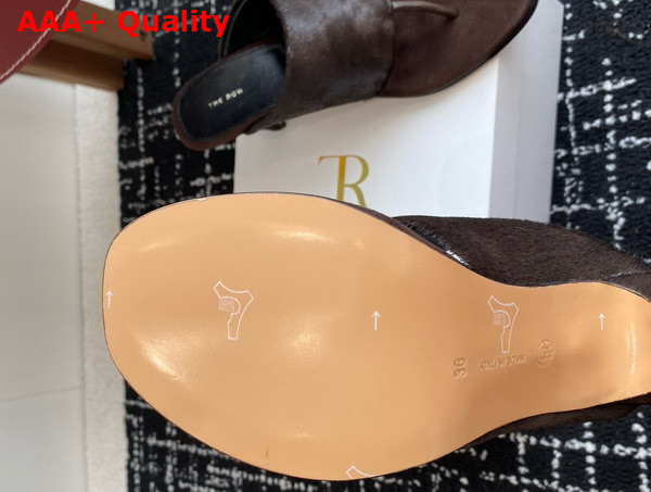 The Row Signum Heeled Sandal in Brown Pony Hair Replica