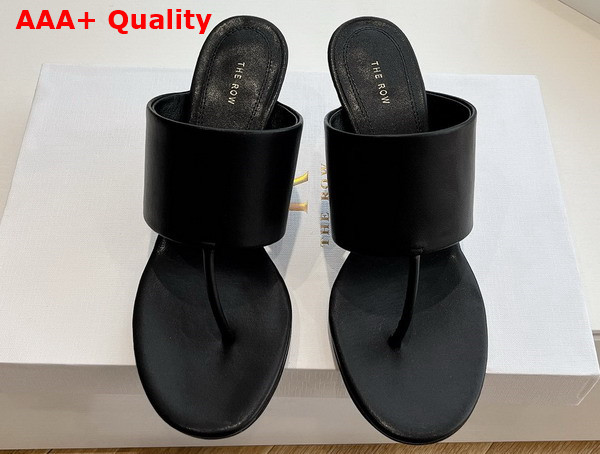 The Row Signum Sandal in Black Leather Replica