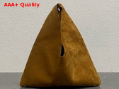 The Row Small Bindle Bag in Brown Suede Leather Replica