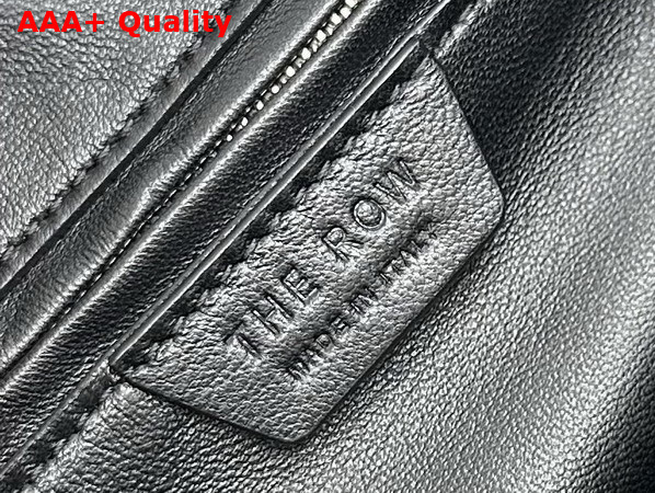 The Row Small EW India Bag in Black Textured Calfskin Leather Replica