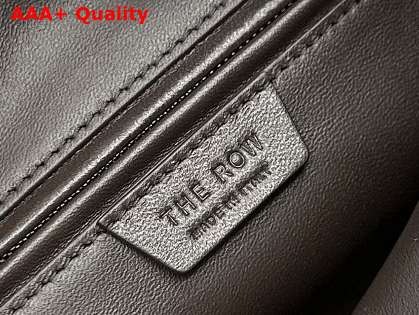 The Row Small EW India Bag in Deep Brown Textured Calfskin Leather Replica