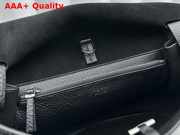 The Row Small Mail Bag in Black Grained Calfskin Replica