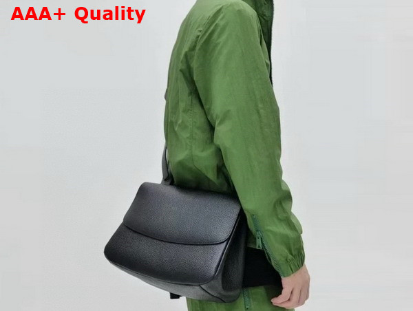 The Row Small Mail Bag in Black Grained Calfskin Replica
