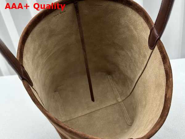 The Row Small N S Park Tote in Dark Brown Nubuck Replica