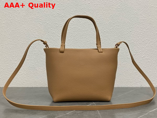 The Row Small Park Tote Bag in Dark Taupe Grained Calfskin Leather Replica