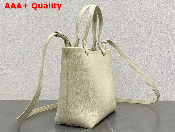 The Row Small Park Tote Bag in Ivory Grained Calfskin Leather Replica