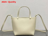The Row Small Park Tote Bag in Ivory Grained Calfskin Leather Replica