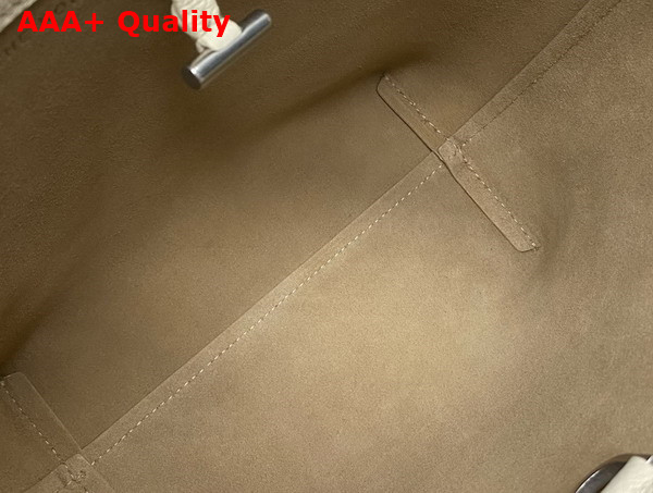 The Row Small Park Tote Bag in Ivory Grained Calfskin Leather Replica