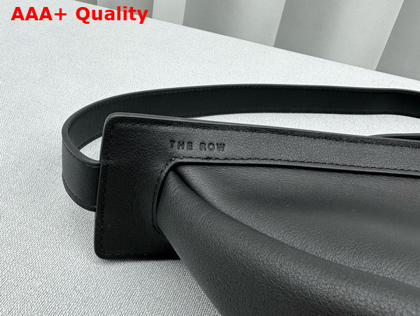 The Row Small Slouchy Banana Bag in Black Leather Replica