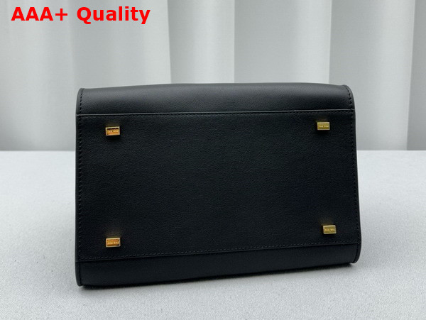 The Row Soft Margaux 10 Bag in Black Smooth Saddle Leather Replica
