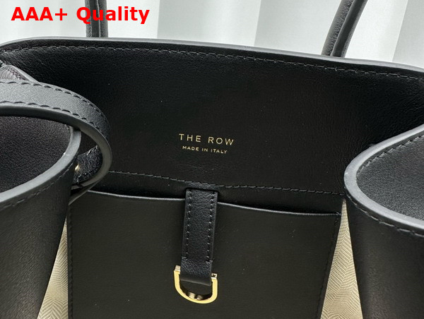 The Row Soft Margaux 10 Bag in Black Smooth Saddle Leather Replica