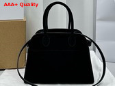 The Row Soft Margaux 10 Bag in Black Suede Replica