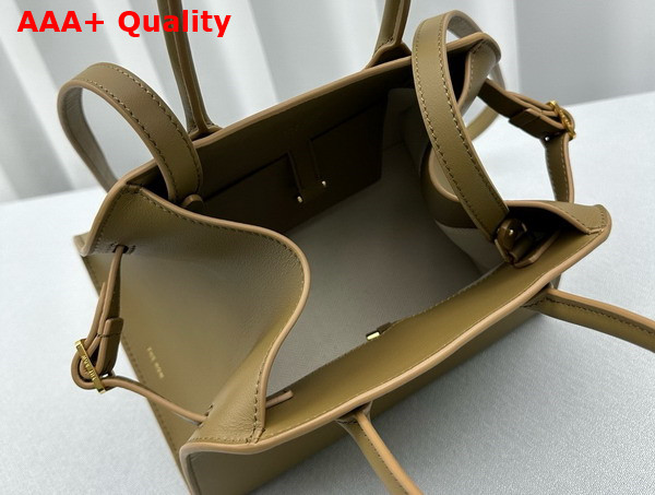 The Row Soft Margaux 10 Bag in Dark Beige Smooth Saddle Leather Replica