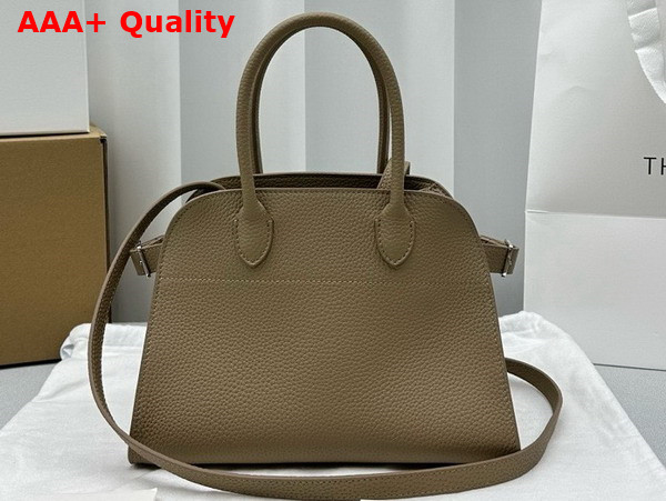 The Row Soft Margaux 10 Bag in Dark Taupe Matte Grained Calfskin Leather Replica