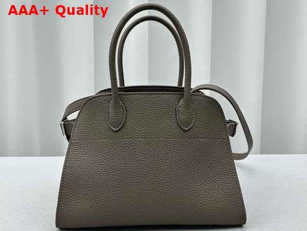 The Row Soft Margaux 10 Bag in Elephant Grey Matte Grained Calfskin Leather Replica