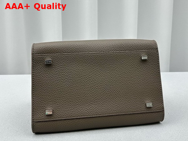The Row Soft Margaux 10 Bag in Elephant Grey Matte Grained Calfskin Leather Replica