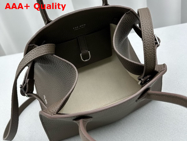 The Row Soft Margaux 10 Bag in Elephant Grey Matte Grained Calfskin Leather Replica