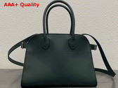 The Row Soft Margaux 10 Bag in Green Polished Saddle Leather Replica