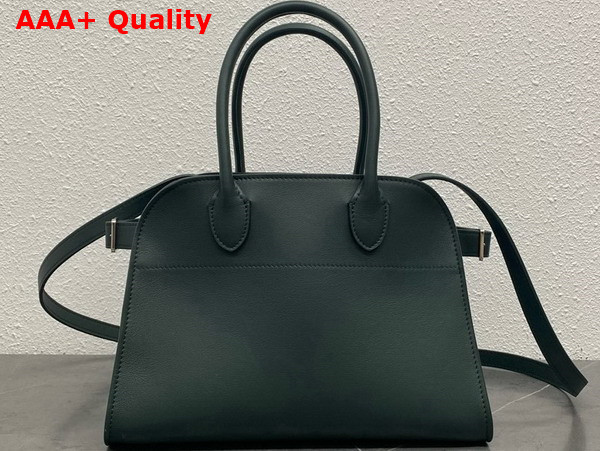 The Row Soft Margaux 10 Bag in Green Polished Saddle Leather Replica