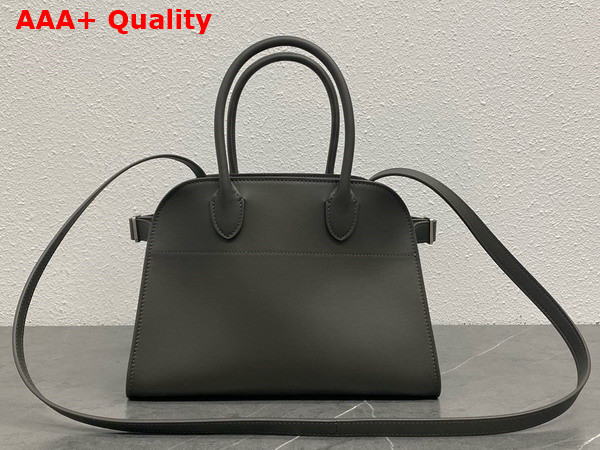 The Row Soft Margaux 10 Bag in Grey Polished Saddle Leather Replica