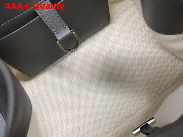 The Row Soft Margaux 10 Bag in Grey Polished Saddle Leather Replica