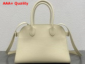 The Row Soft Margaux 10 Bag in Ivory Grained Calfskin Leather Replica