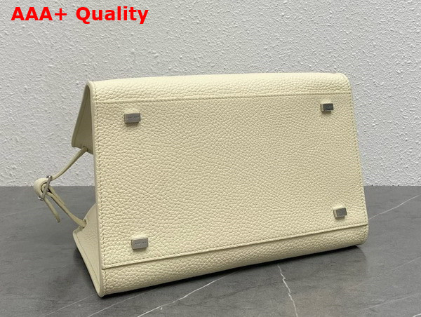 The Row Soft Margaux 10 Bag in Ivory Grained Calfskin Leather Replica