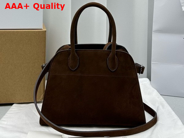 The Row Soft Margaux 10 Bag in Mocha Suede Replica