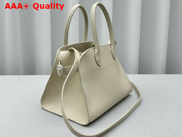 The Row Soft Margaux 10 Bag in White Grained Calfskin Leather Replica
