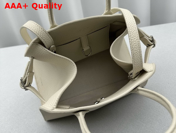 The Row Soft Margaux 10 Bag in White Grained Calfskin Leather Replica