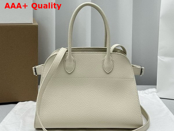 The Row Soft Margaux 10 Bag in White Grained Calfskin Leather Replica