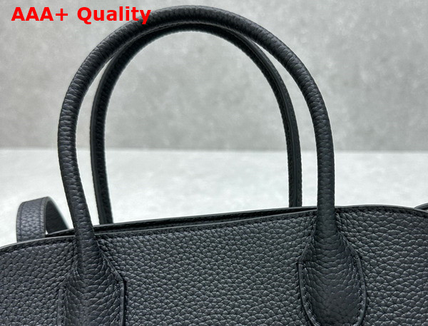 The Row Soft Margaux 12 Bag in Black Grained Calfskin Leather Replica