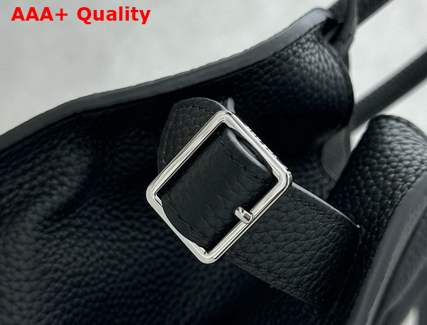 The Row Soft Margaux 12 Bag in Black Grained Calfskin Leather Replica