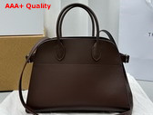 The Row Soft Margaux 12 Bag in Chocolate Smooth Saddle Leather Replica