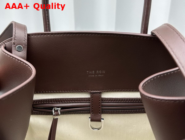 The Row Soft Margaux 12 Bag in Chocolate Smooth Saddle Leather Replica