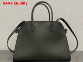 The Row Soft Margaux 12 Bag in Grey Polished Saddle Leather Replica