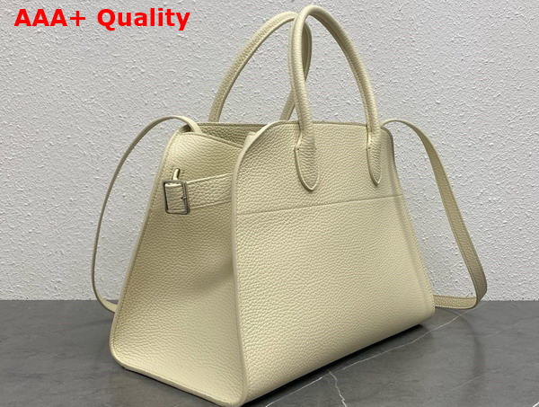 The Row Soft Margaux 12 Bag in Ivory Grained Calfskin Leather Replica