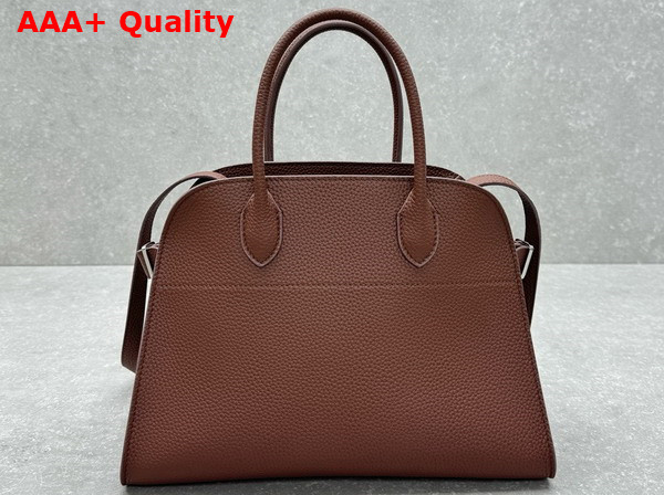 The Row Soft Margaux 12 Bag in Mocha Brown Grained Calfskin Leather Replica
