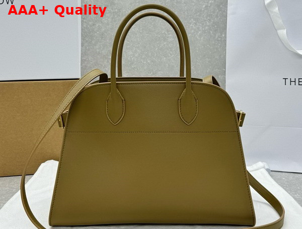 The Row Soft Margaux 12 Bag in Olive Green Smooth Saddle Leather Replica